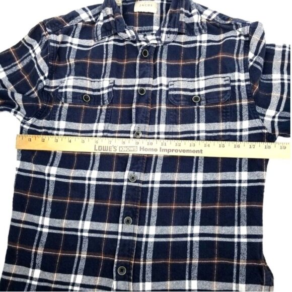 JACHS NY Blue Brawny Plaid Cotton Flannel Shirt Wester Button Down Casual Small - Picture 4 of 9